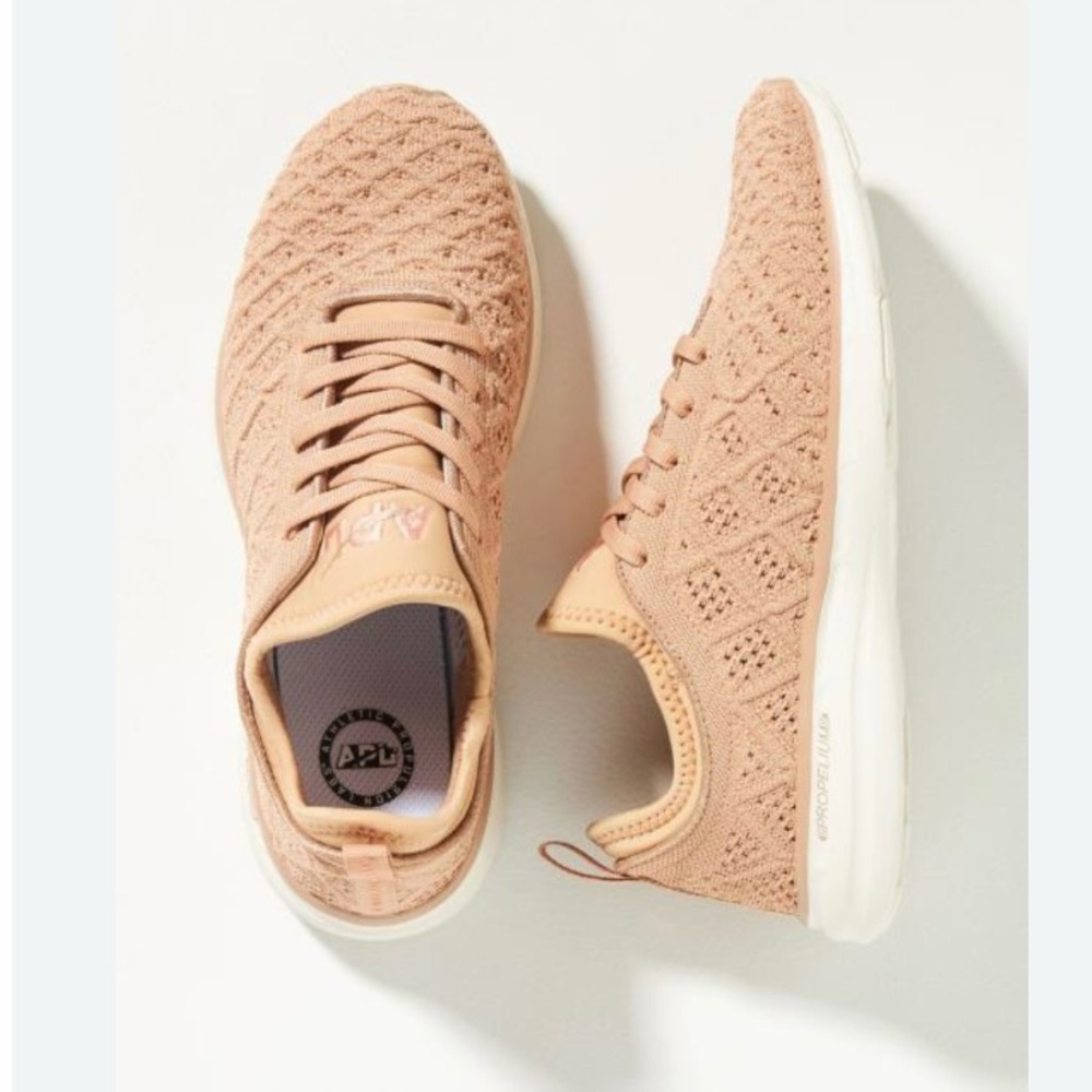 APL Womens TechLoom Phantom Sneakers in Rose Gold Glitter sz 8.5 Running Lace Up